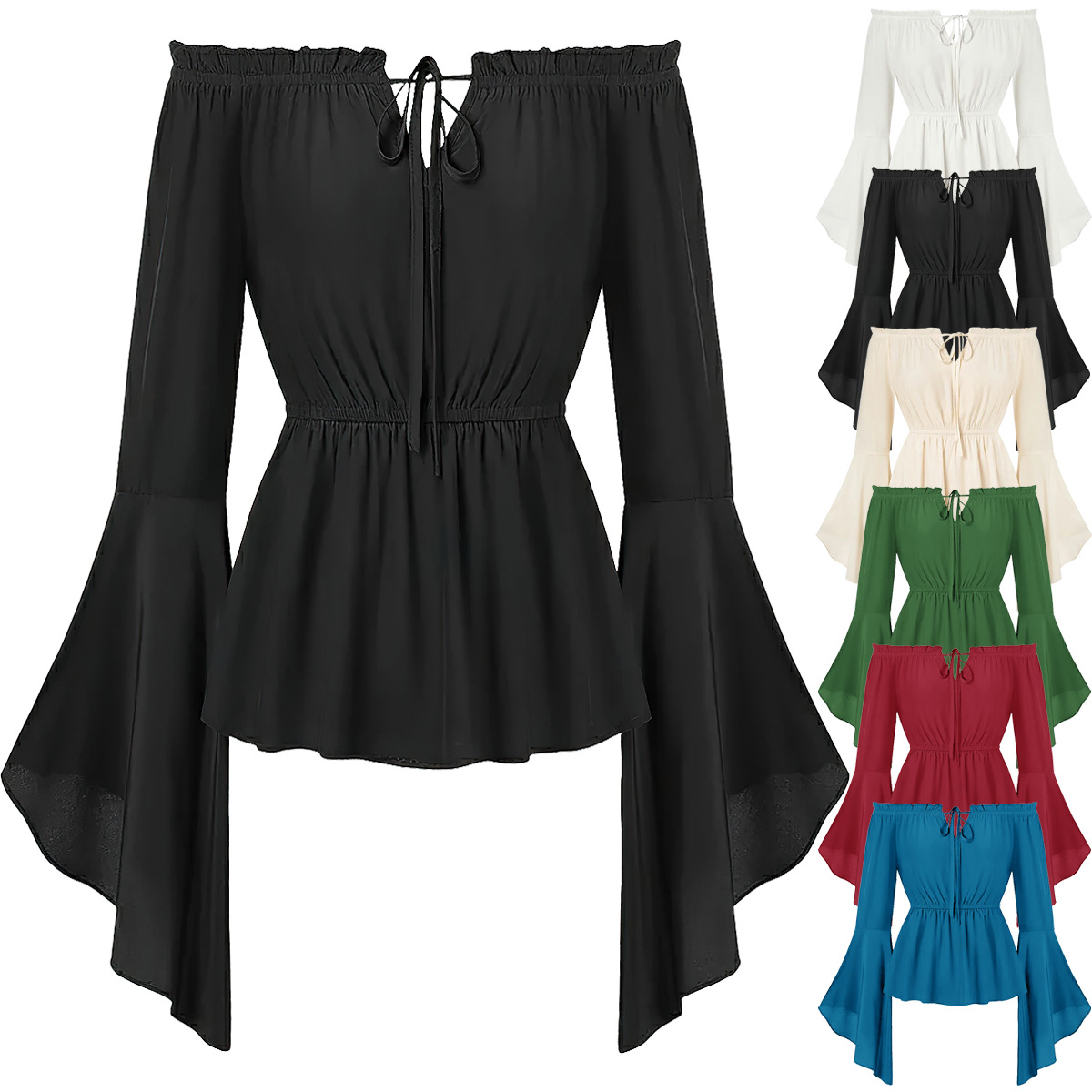 Off Shoulder Blouse - بلوزة نسائية بتصميم القرون الوسطى مكشوفة