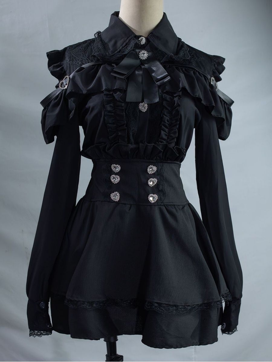 Off Shoulder Blouse - طقم زي مدرسي JK من قطعتين