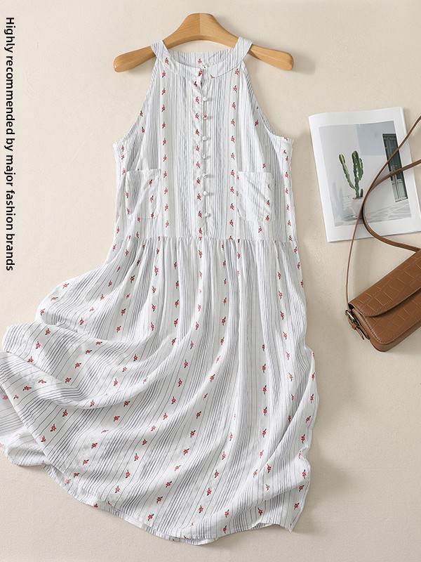 Summer Line Clothing Brand - فستان أنيق بقصة A-Line بنقشة زهور