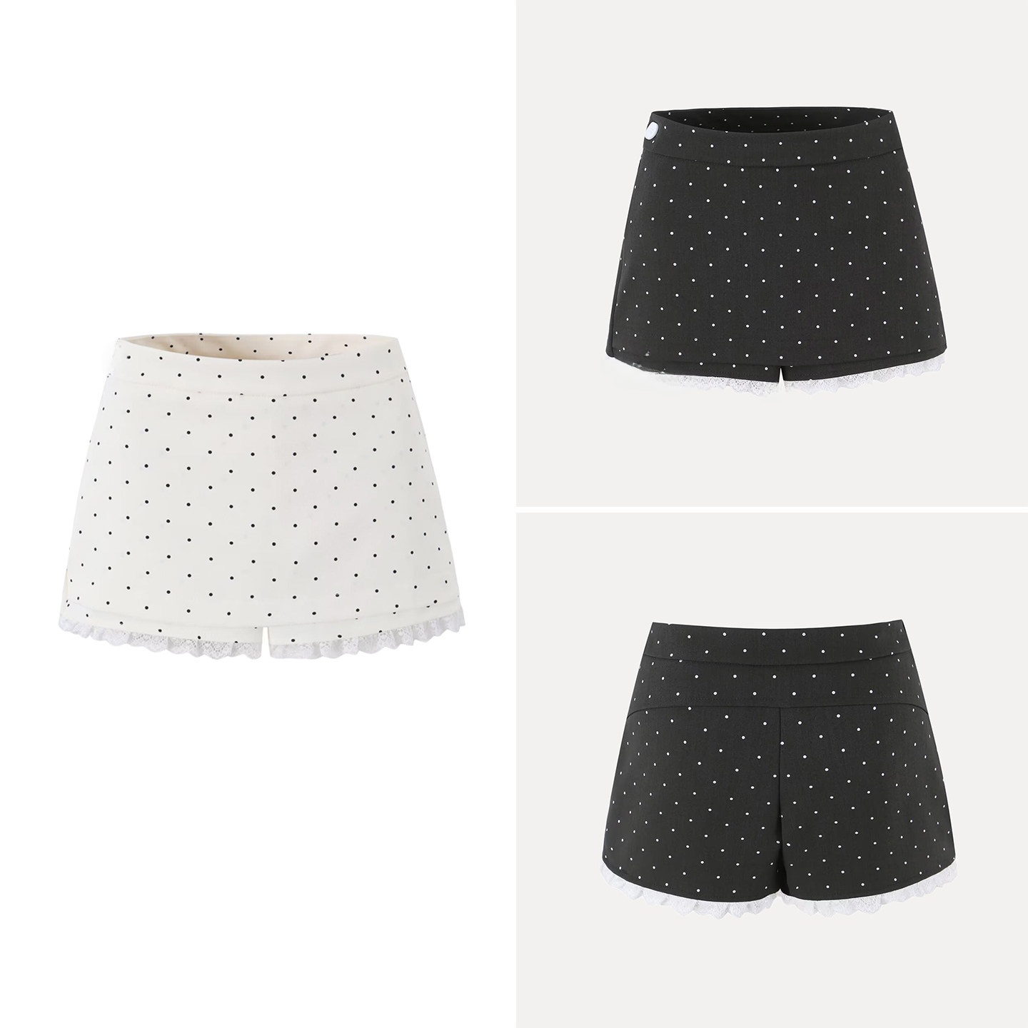 Summer Line Clothing Brand - تنورة قصيرة أنيقة بنقشة البولكا دوت