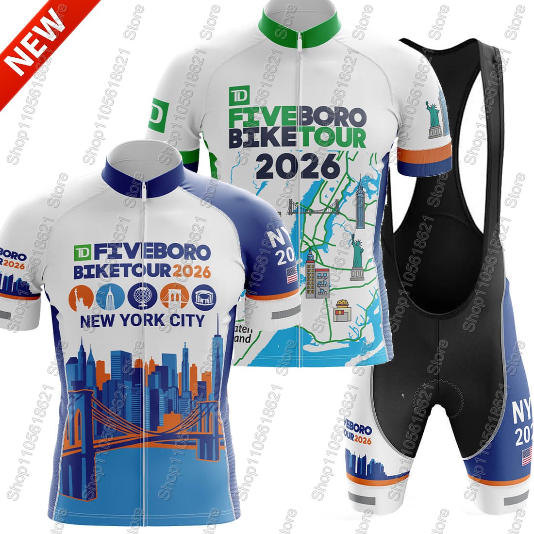 Summer Clothing Nyc - طقم قميص فريق NYC-Cycling-Tour 2026 للدراجات