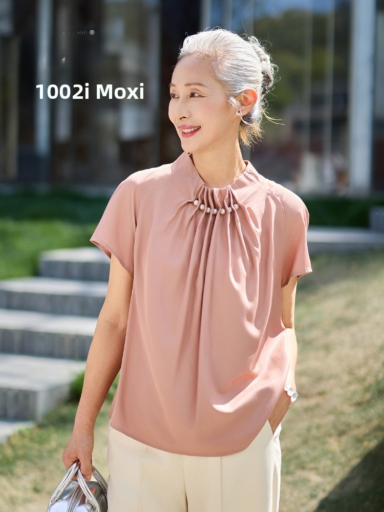 Summer Clothing For Women Over 50 - تي شيرت موجي عصري بأكمام قصيرة