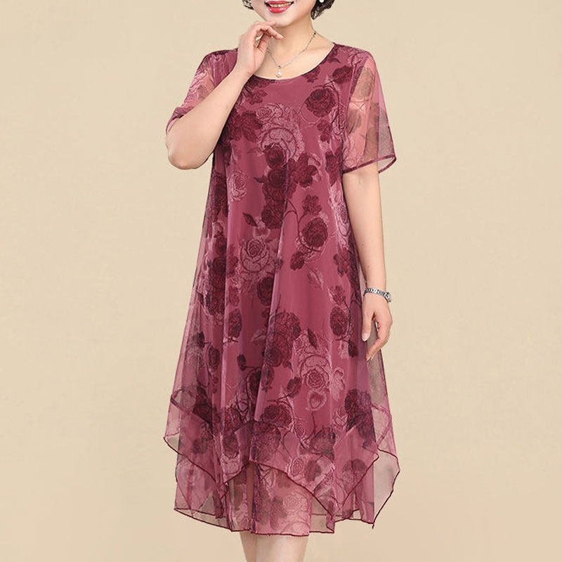 فستان متوسط الطول بطبعة زهور ع - مراجعة Summer Clothing For 70 Year Old Woman وسعره