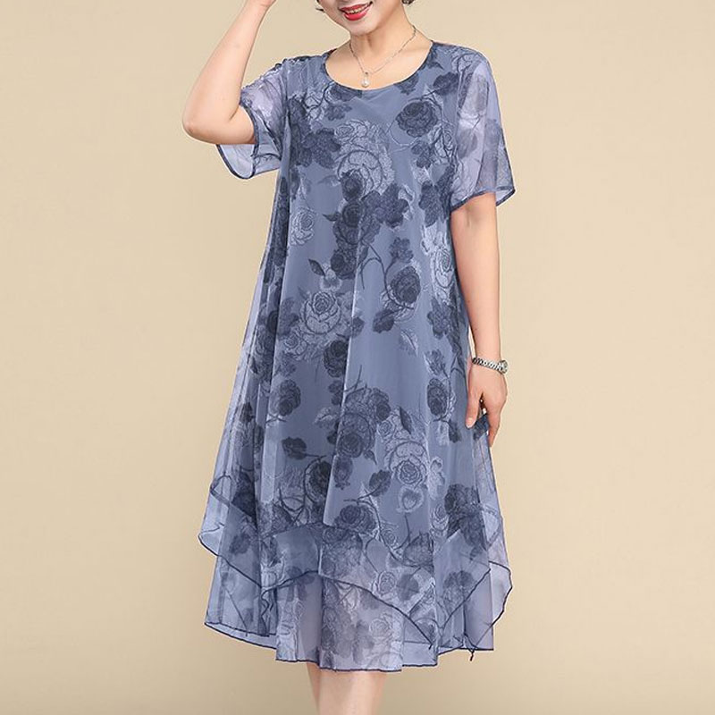 فستان متوسط الطول بطبعة زهور ع - مراجعة Summer Clothing For 70 Year Old Woman وسعره