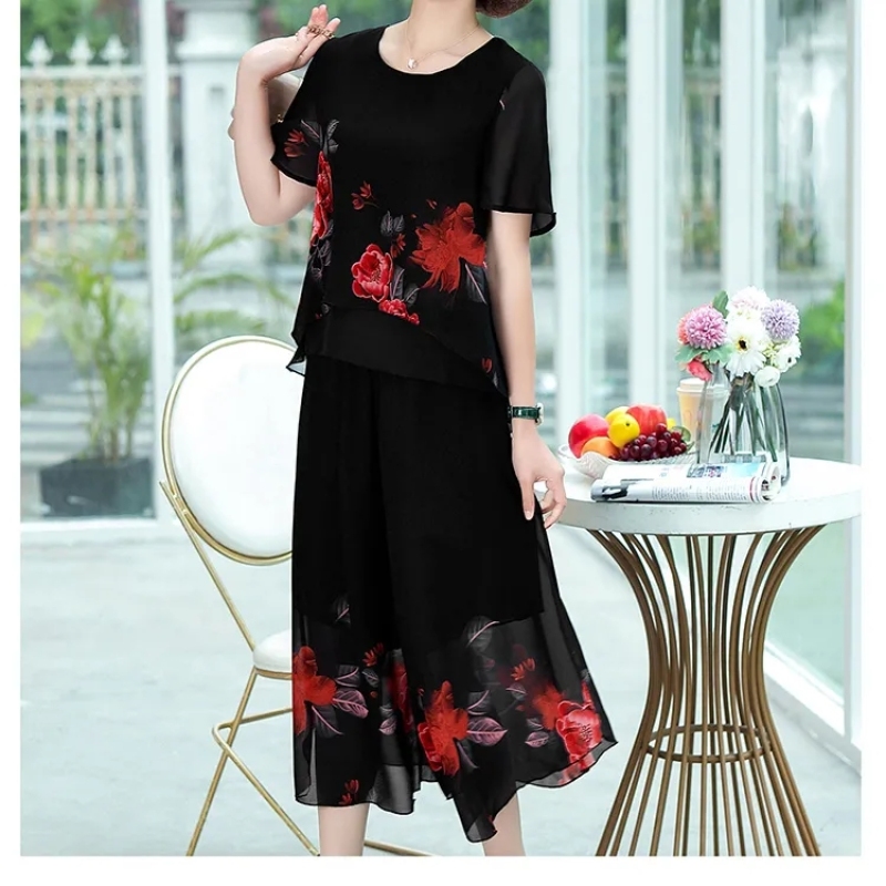 أزياء أنيقة الأزهار الطباعة ال - مراجعة Summer Clothing For 70 Year Old Woman وسعره