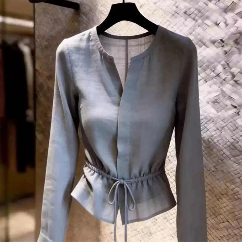 بلوزة نسائية رمادية أنيقة للغا - مراجعة Summer Clothing For 70 Year Old Woman وسعره