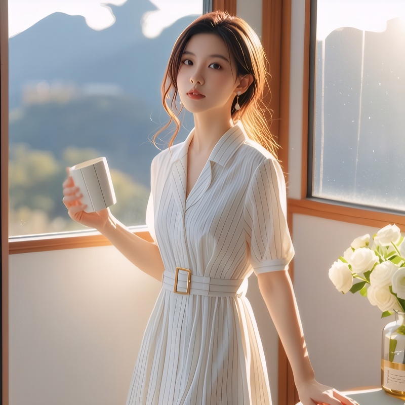 فستان مخطط بخصر مرتفع للتنحيف، - مراجعة Summer Line Clothing Brand وسعره