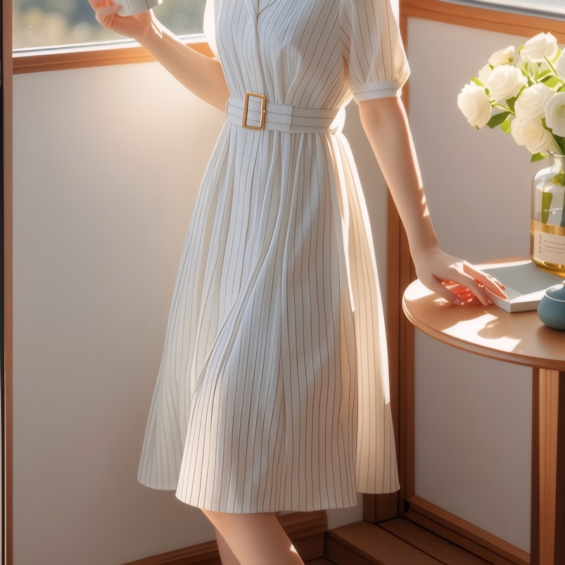فستان مخطط بخصر مرتفع للتنحيف، - مراجعة Summer Line Clothing Brand وسعره