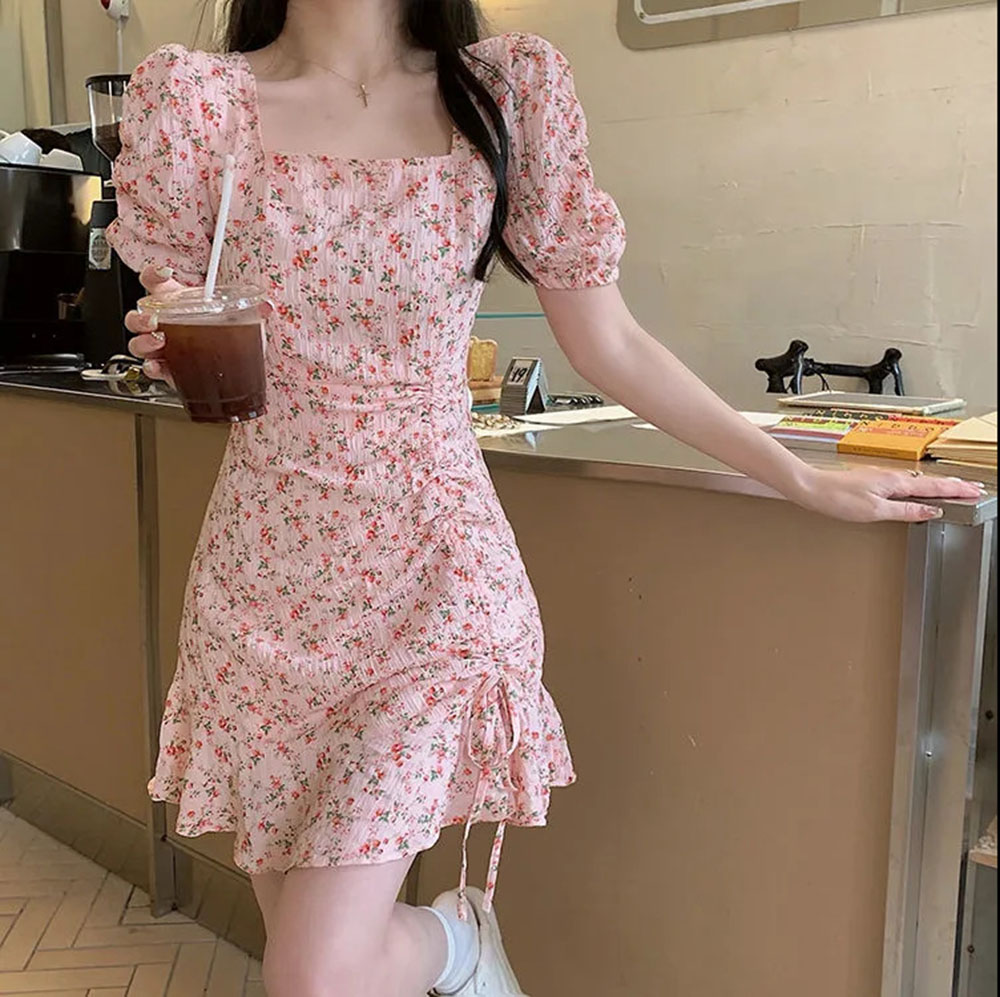 فستان نسائي صغير برباط زهري ،  - مراجعة Summer Clothing For 70 Year Old Woman وسعره